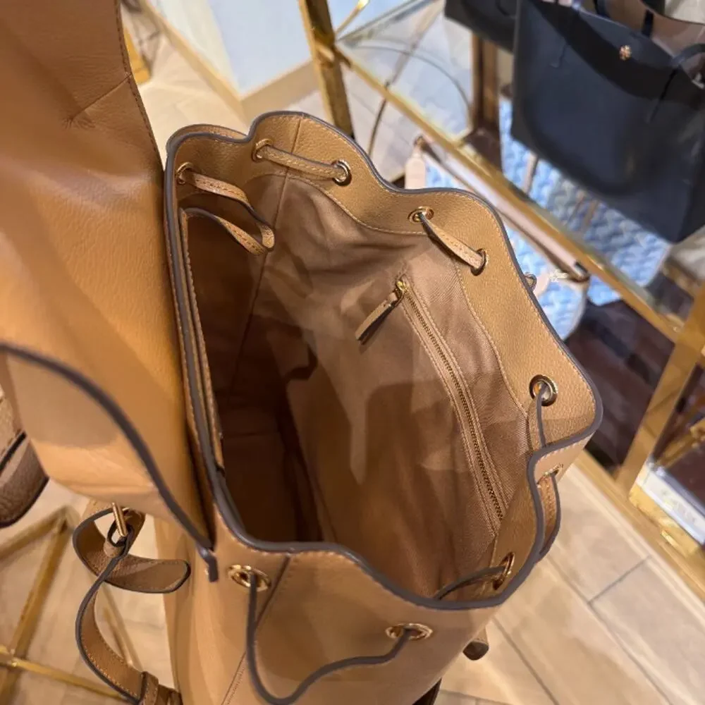 New‼️Tory Burch Blake Backpack 189043 Leather $495 Tiramisu